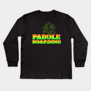 Paddle boarding t-shirt designs Kids Long Sleeve T-Shirt